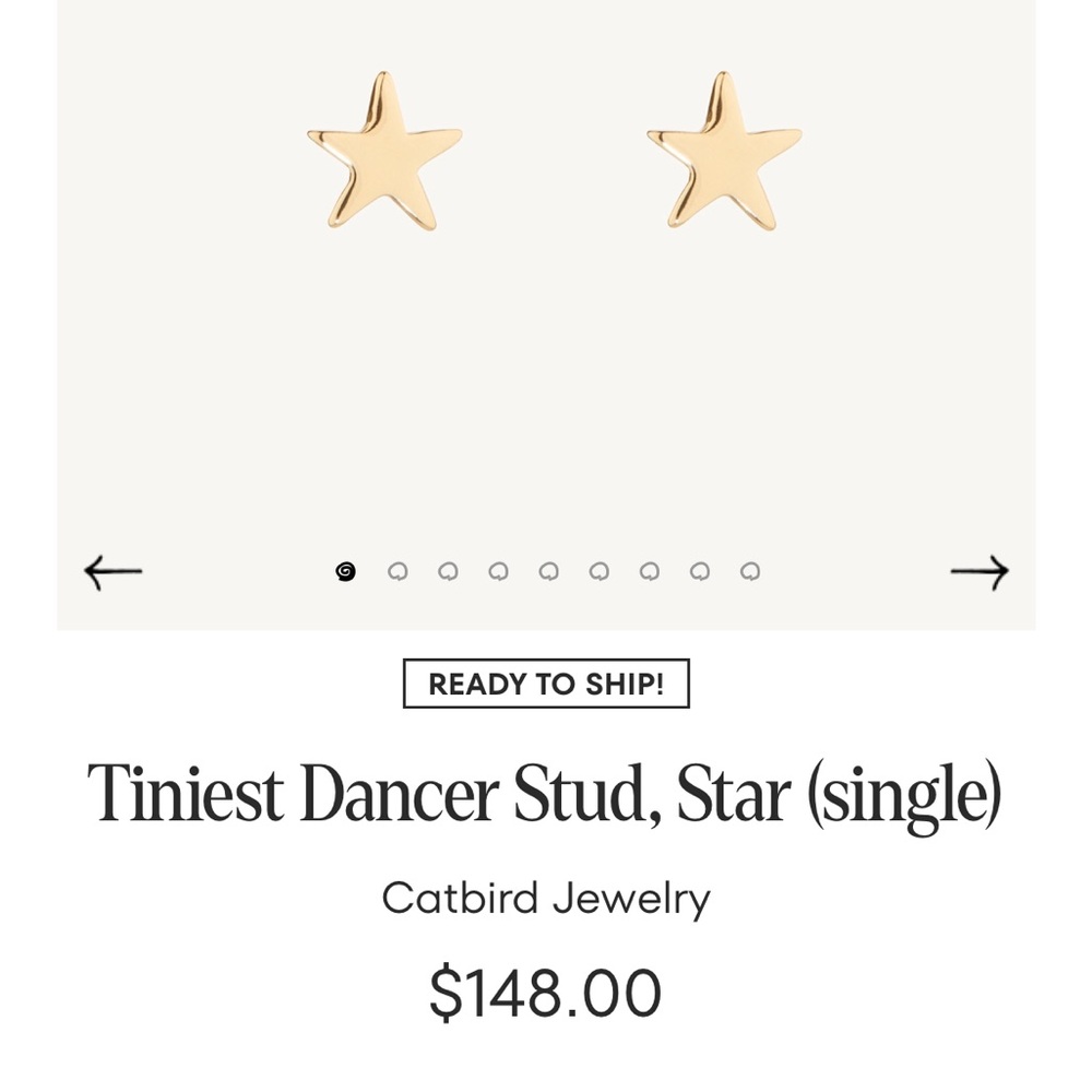 Catbird Gold Star Stud Earrings – Minimal Women’s Jewelry - Picture 3 of 5